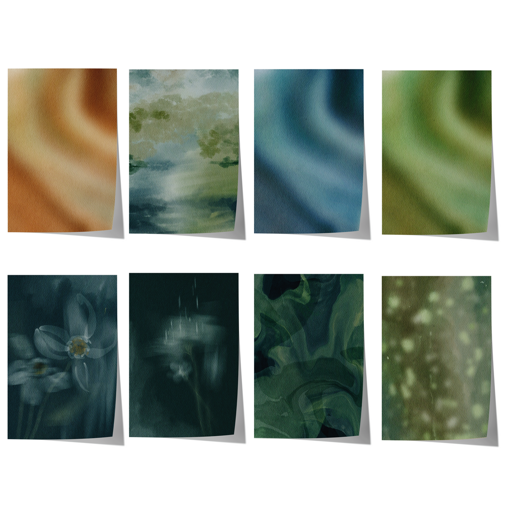Natur Poster · Geschenkidee · Waldlandschaften Botanische Kunst Abstrakte Aquarellmalerei · Dekoprint ohne Rahmen