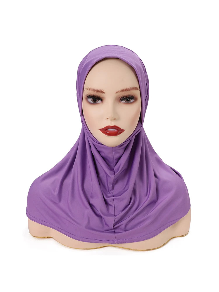 Islamic Full Cover Underscarf Stretch Turban Cap Hijab Bonnet Ready to Wear Snap Fastener Instant Hijab for Muslim Women