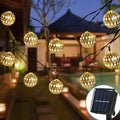 Solar-Powered Moroccan Lantern Lights - Outdoor Solar Panel for Garden, Patio Halloween Christmas Hanging Solar Lights
