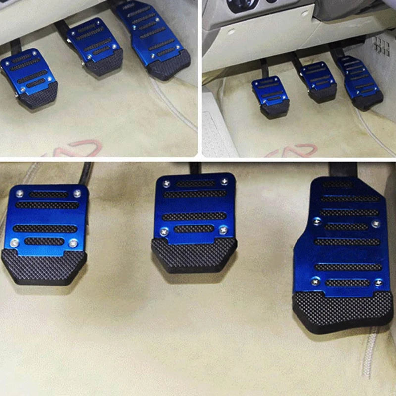3-teiliges rutschfestes Auto-Pedal-Set, manuelle Bremse, Kupplungspedalabdeckungen, universelle Ersatzteile aus Aluminiumlegierung für Autos