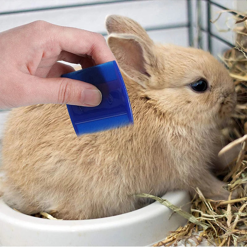 4Pcs Rabbit Grooming Kit with Tear Stain Remover Combs Pet Nail Clipper Double-Sided Shampoo Bath Brush Hamster Rabbit Supplies