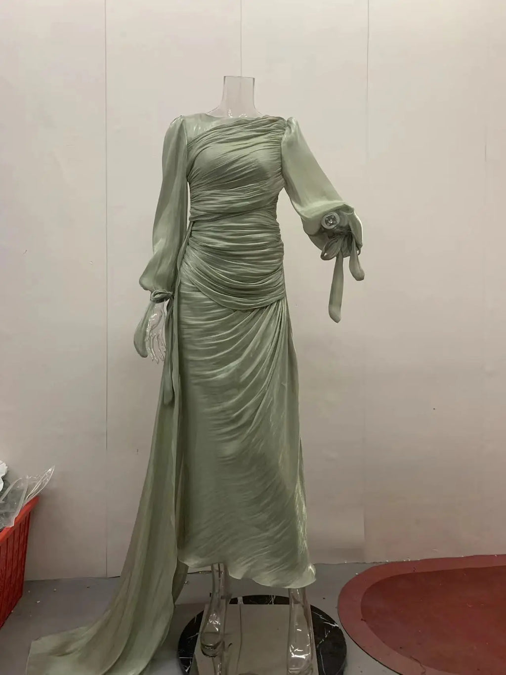 Islamic Clothing Modest Fashion Kaftan Luxury Organza Dress Women Shiny Modest Dress Elegant Ruffle Design Evening Gown