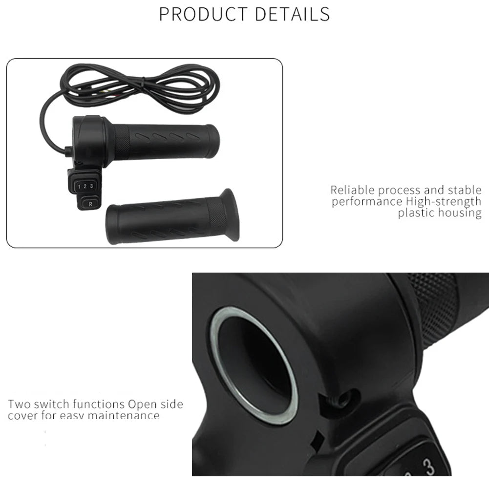 1Pair 3 Speed EBikeTwist-Speed Throttle Ebike Right/Left Handle Helf Twist-Throttle 24V 36V 48V 72V For Electric Scooter Bicycle