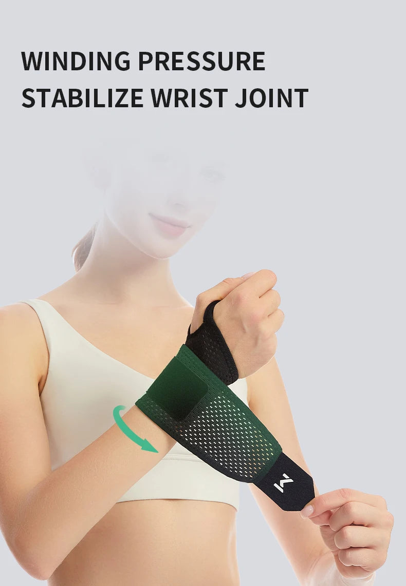 1pc Adjustable Wrist Strap Sports Wrist Support Brace Black Weightlifting Wristband For Men & Women Badminton Tennis Gym