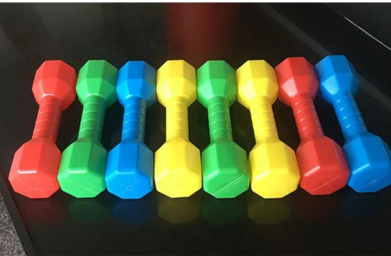2pcs Children Dumbell Plastic Fitness Equipment Kids Training Performance Outdoor Dancing Tool Workout Exercise Colorful Toy