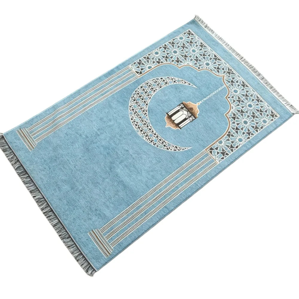 Islamic Floral Prayer Mat, Easy-to-clean Muslim Worship Rug, Foldable Skin-friendly and Wear-resistant Kneeling Blanket