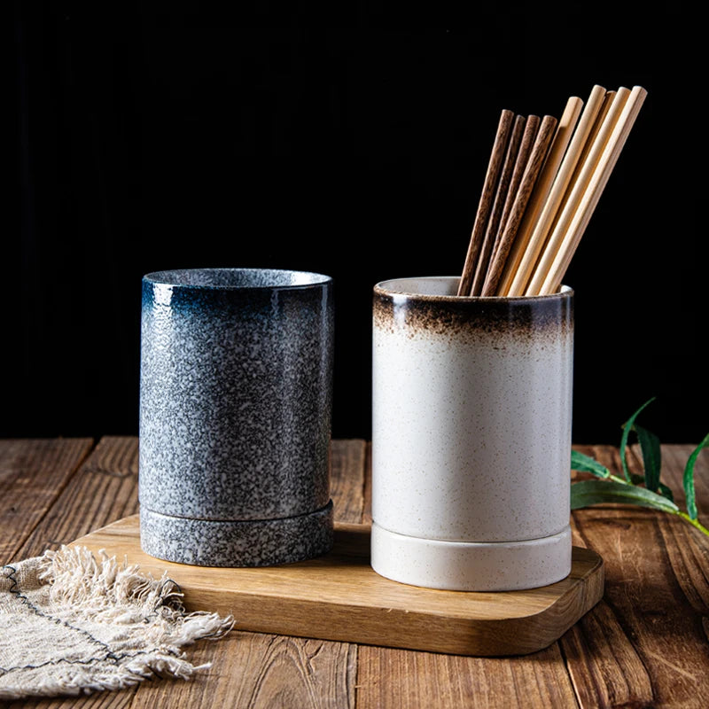 Japanese Ceramic Kitchen Restaurant Household Drain Chopsticks Storage Rack Chopsticks Box Creative Tableware Kitchen Supplies