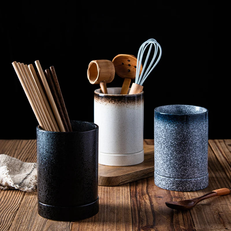 Japanese Ceramic Kitchen Restaurant Household Drain Chopsticks Storage Rack Chopsticks Box Creative Tableware Kitchen Supplies