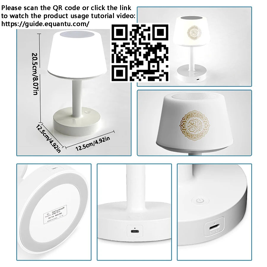 Islamic Arabic Quran Muslim Ramadan Azan Koran Night Light Bright Lamp Wireless Bluetooth Speaker Portable Islam Arab Holy Music