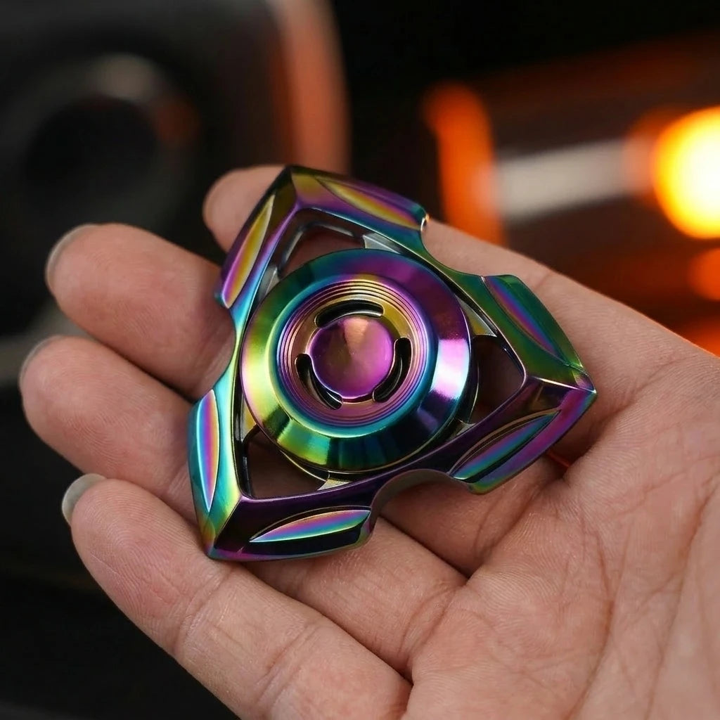 Tri Fidget Spinner Metal Hand Spinner with Steel Self-Lubricating Bearing Low Noise High Speed Focus Toy
