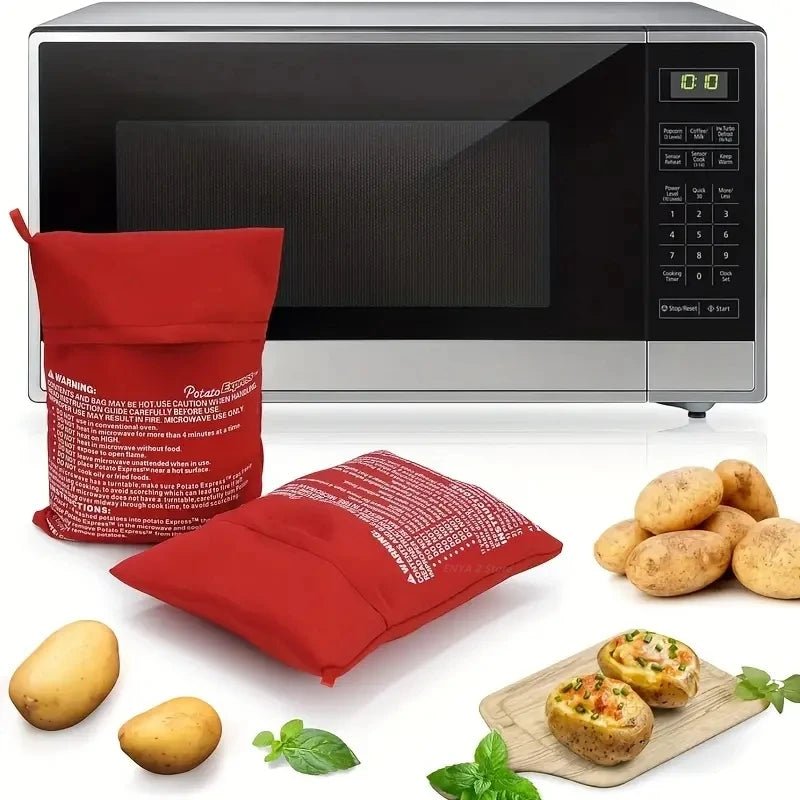 Kitchen Supplies Microwave Potato Bag Baked Potato Bag Red Pouch Cooking in Just 4 Minutes Cooker Bag Potato Bags Kitchen Tools