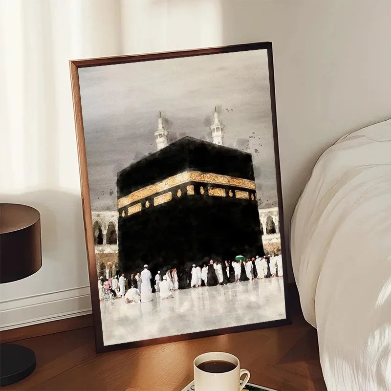 Islamic Masjid Mosque Allah Mecca Medina Kaaba Sacred Place Posters Canvas Painting Print Wall Art Pictures Living Room Decor