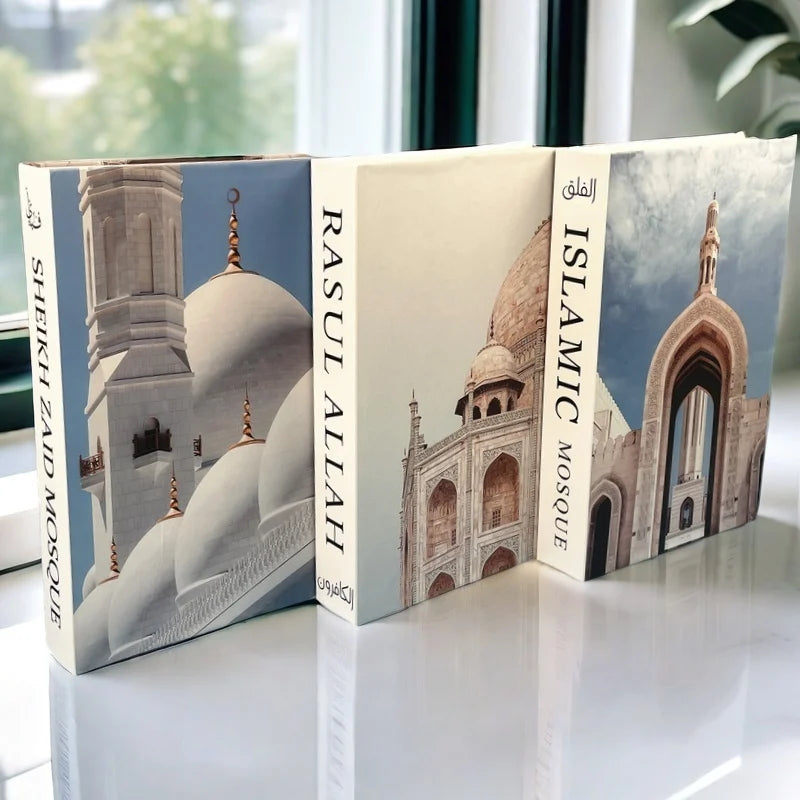 Islamic Mosque Kabaa Luxury Fake Book Home Decor Decorative Books Storage Box Simulation Book Coffee Table Interior Decoration