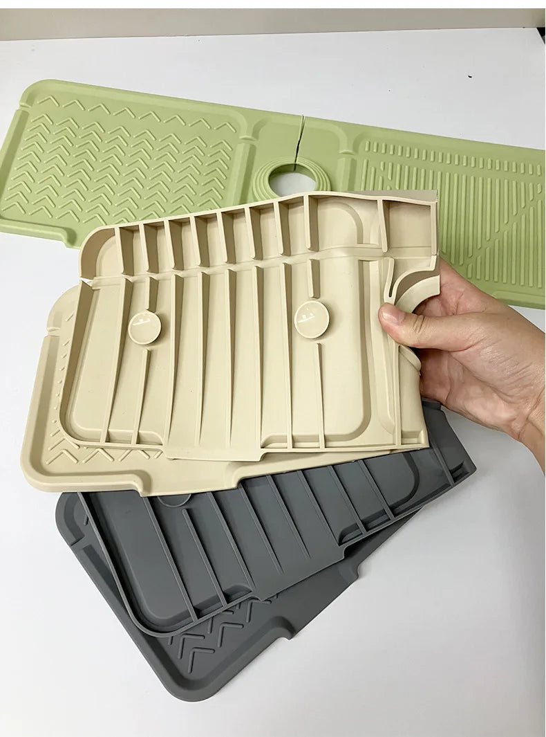 Kitchen Tools Silicone Faucet Drain Pad Slope Drain Pad Storage Pad Foldable Wash Table Waterproof Pad