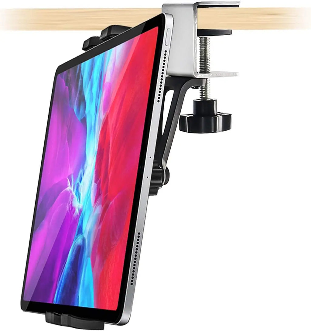 Kitchen Cabinet Tablet Mount Stand for 4-13'' Tablet & Phone Holder Stand Metal Tablets Cellphone Clamp Holder for IPad Air Pro
