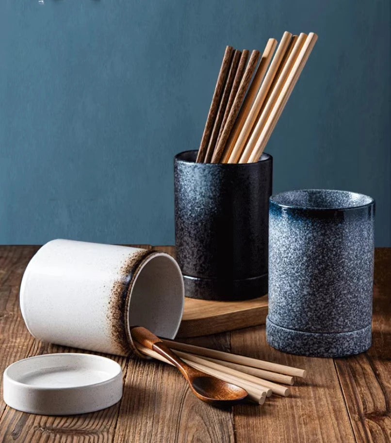 Japanese Ceramic Kitchen Restaurant Household Drain Chopsticks Storage Rack Chopsticks Box Creative Tableware Kitchen Supplies