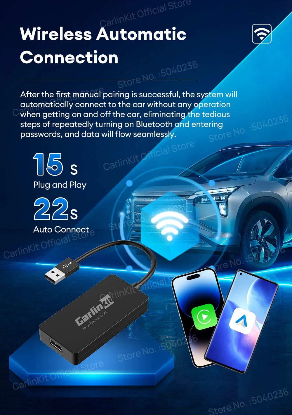 CarlinKit CCPA Wireless CarPlay Für Android Auto Radio Drahtlose Android Auto Drahtlose Auto Connect Mirrorlink Smart USB Adapter