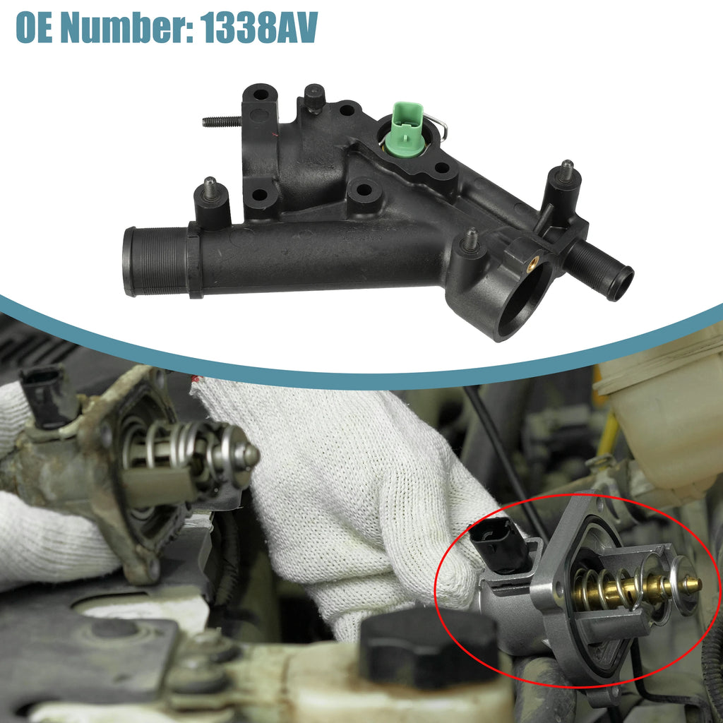 X auto haux auto motor kühlmittel thermostat gehäuse baugruppe teile 1338av für peugeot 2005 2011-2016 auto ersatz zubehör