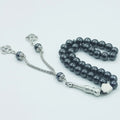 Islamic Prayer Beads 8mm 33 Beads Natural Stone Muslim Prayers Bead Daily Dhikr Tasbeeh Subha Tasbih Gift for Ramadan Hajj Umrah