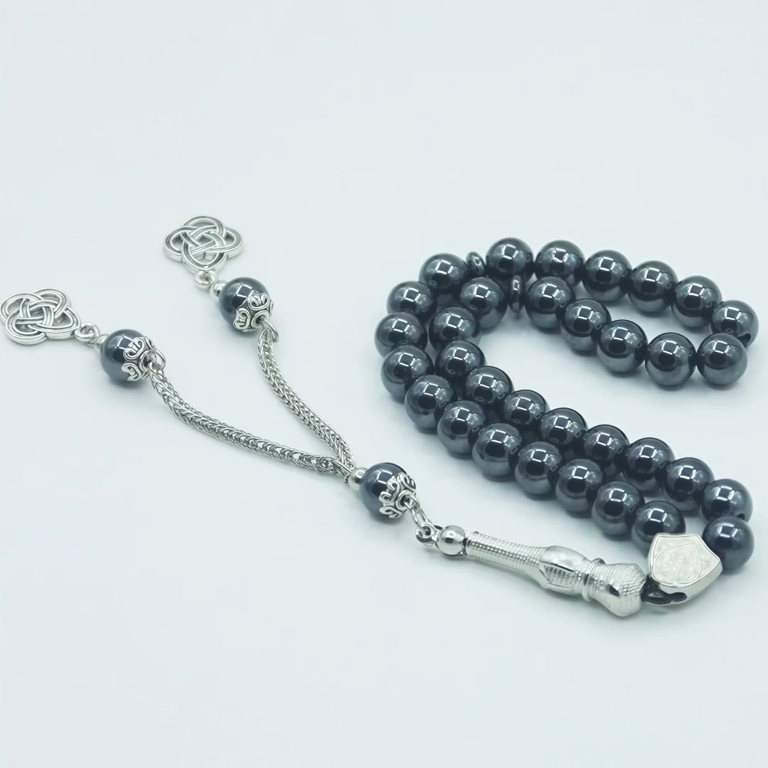 Islamic Prayer Beads 8mm 33 Beads Natural Stone Muslim Prayers Bead Daily Dhikr Tasbeeh Subha Tasbih Gift for Ramadan Hajj Umrah