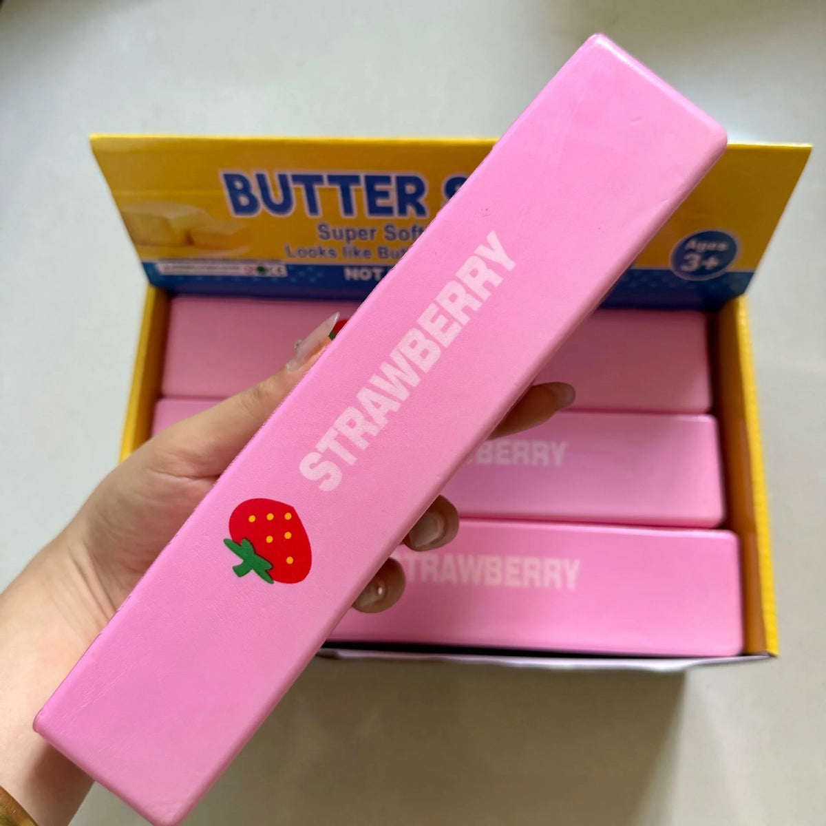 24CM Butter Stick Fidget Toys Squishy Elastic Cheese Stick Funny Decompression Stress Anxiety Relief Squeeze Prank Toy Relax