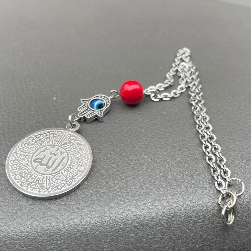 Islamic car mirror charm hand of fatima travel charm good luck charm muslim ALLAH stainless steel car pendant car hanging