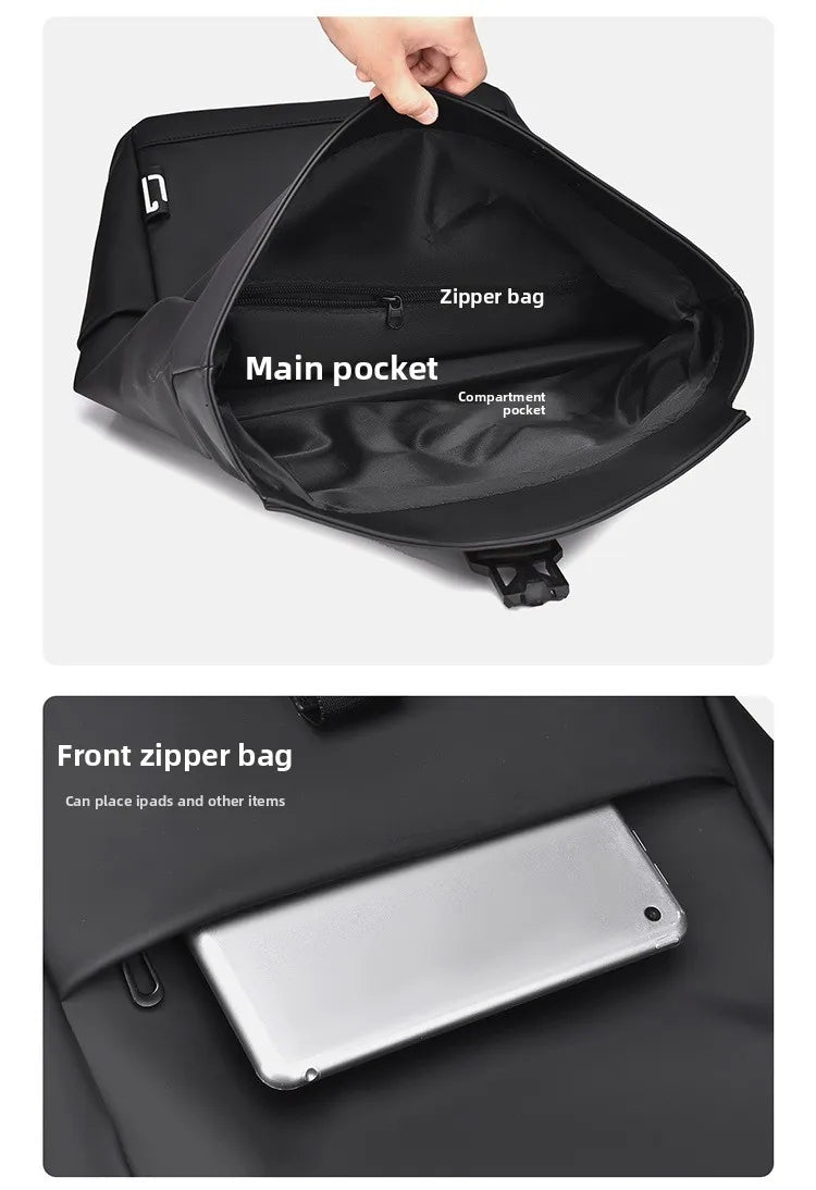 Neuer Herren-Rucksack mit Flip-Cover und magnetischer Schnalle, lässiger Outdoor-Reiserucksack, multifunktionaler Computer-Rucksack mit großer Kapazität