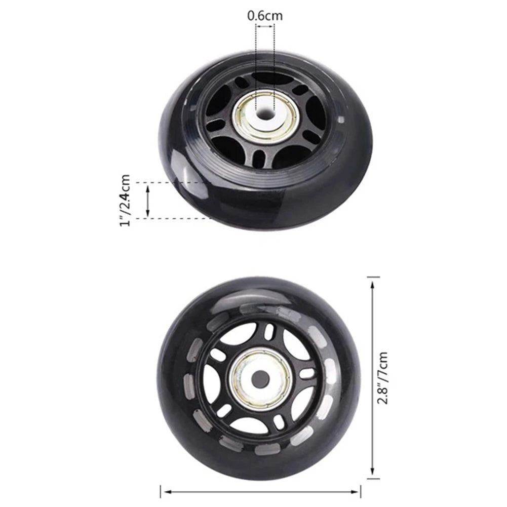 4Pcs Roller Skates Non-Flashing Wheel Skate Wheel 70X24mm Bearing Skate Accessories Non-Slip HOT