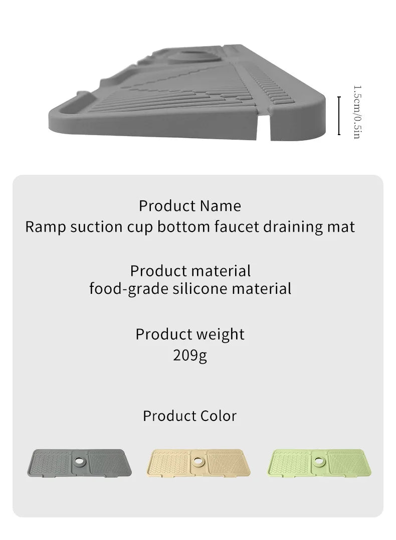 Kitchen Tools Silicone Faucet Drain Pad Slope Drain Pad Storage Pad Foldable Wash Table Waterproof Pad