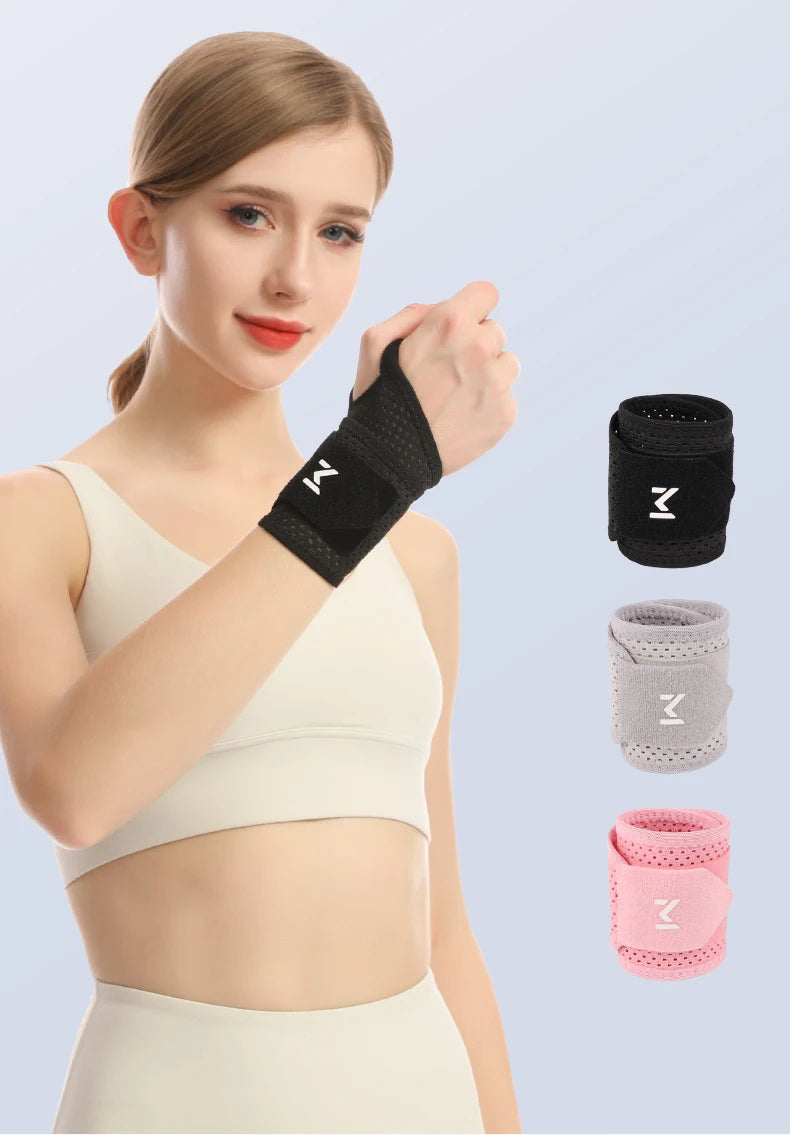 1pc Adjustable Wrist Strap Sports Wrist Support Brace Black Weightlifting Wristband For Men & Women Badminton Tennis Gym