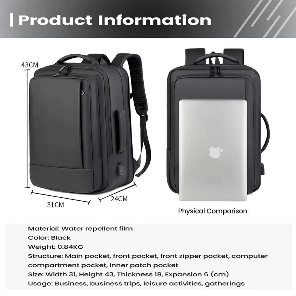 Unisex-Laptop-Rucksack mit großem Fassungsvermögen, stilvolle, multifunktionale Computertasche für Herren, ideal als Rucksack für Studenten, geeignet für die Schule, den täglichen Arbeitsweg und Geschäftsreisen.