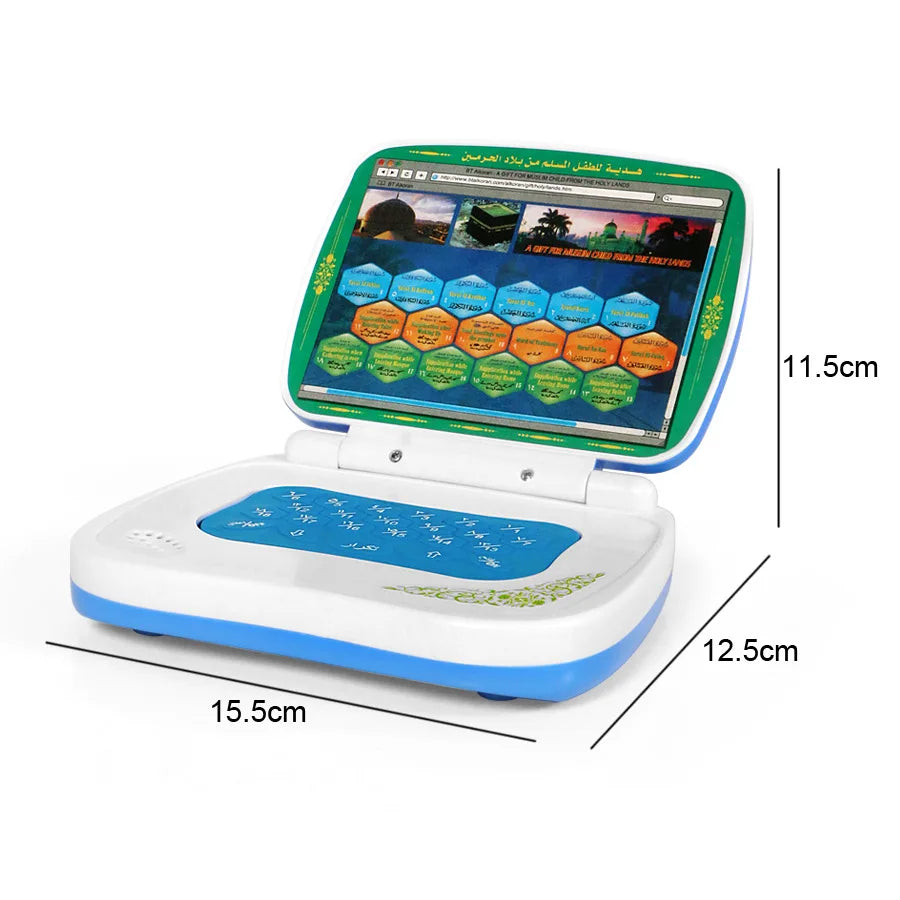 Islamic Learning Laptop Toy for Kids Arabic Language Alphabet Surah Prayer Educational Electronic Toy 18 Sections