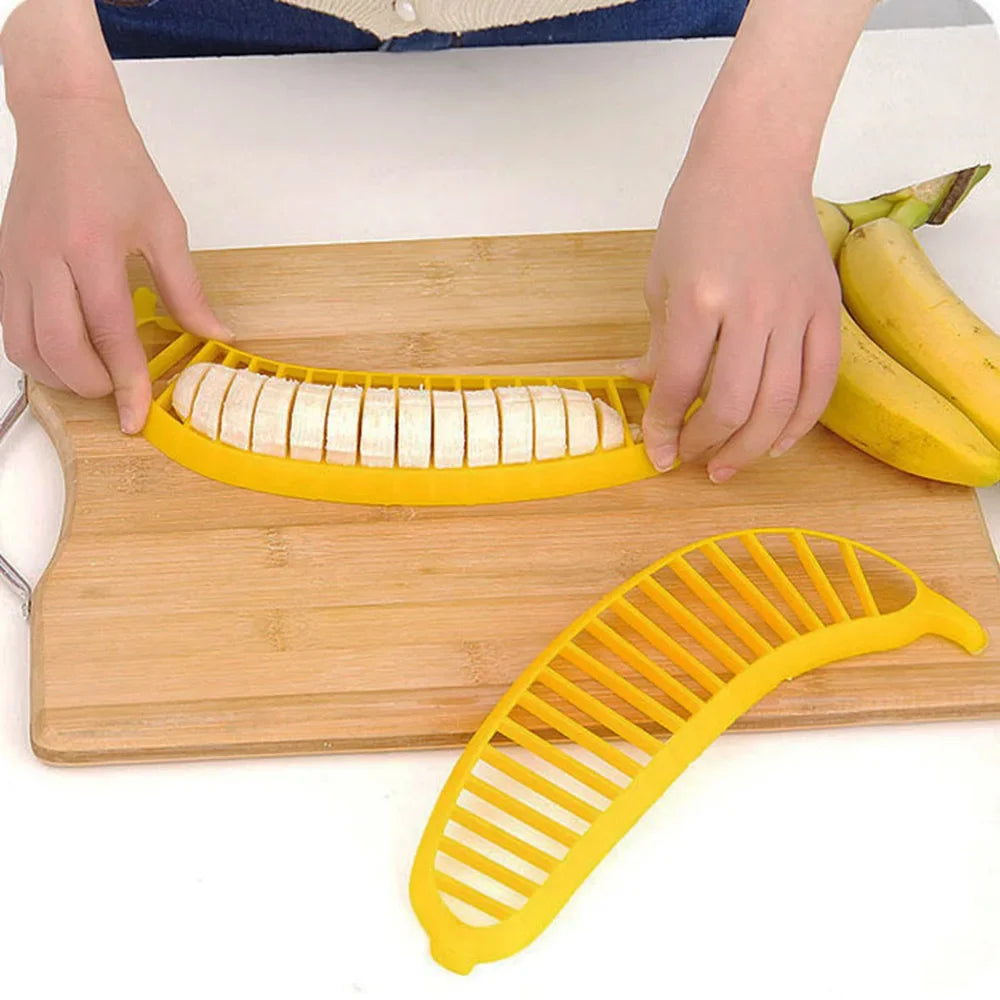 Kitchen Gadgets Plastic Banana Slicer Cutter Fruit Vegetable Tools Salad Maker Banana Chopper  Kitchen Tools Cooking Cut