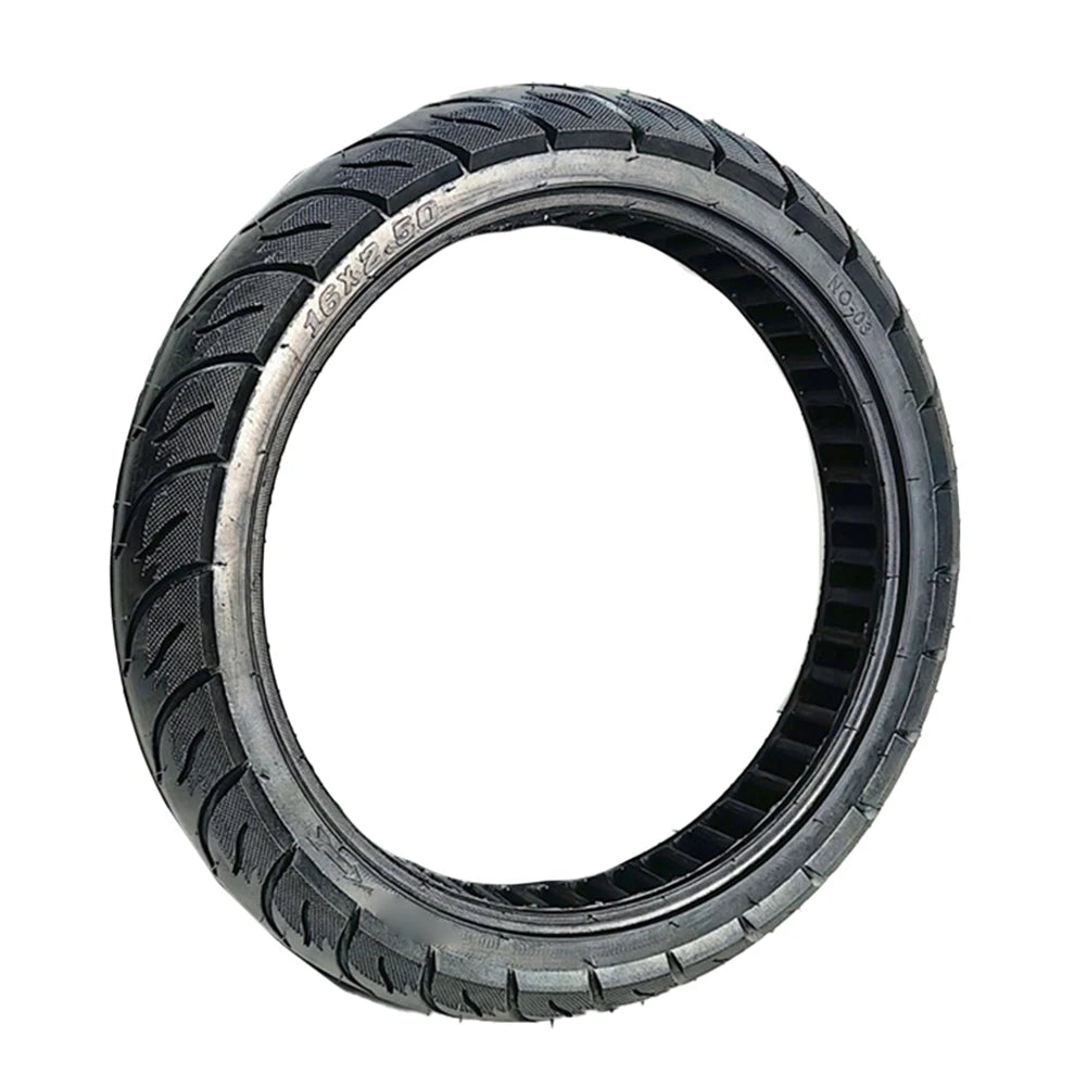 1x E-bike 16x2.5 Rubber Solid Tire Hollow-carved Design No Inflation For 16inches E-Bike Bicycle Parts