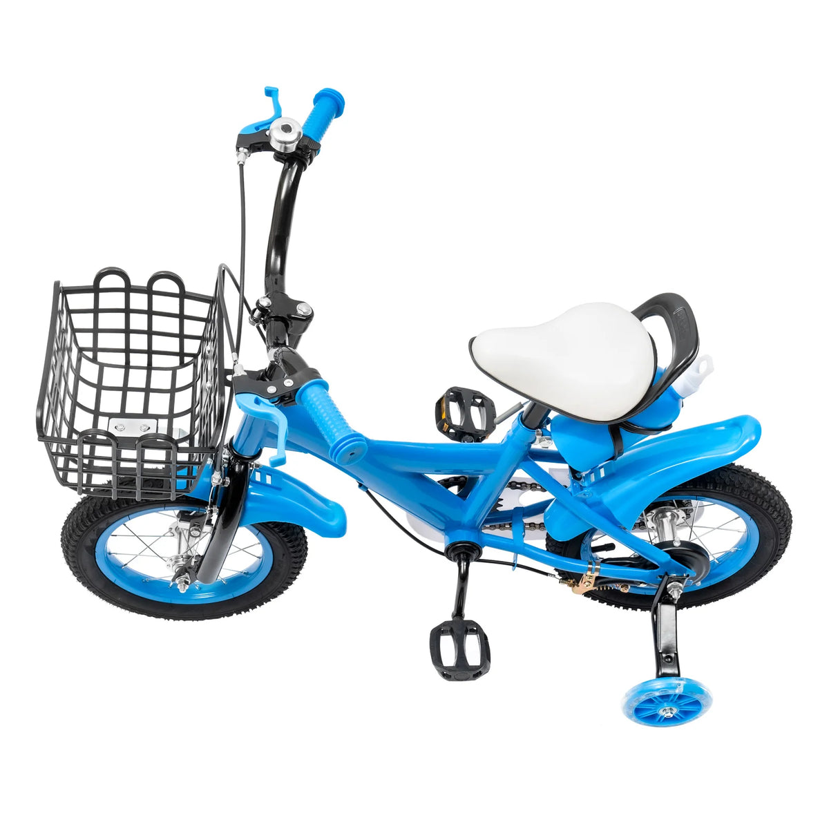 12-inch Stable Cycling Blue Kids Bike Children Bicycle Reliable Braking System Soft Cushion for Infants 2-4 Years