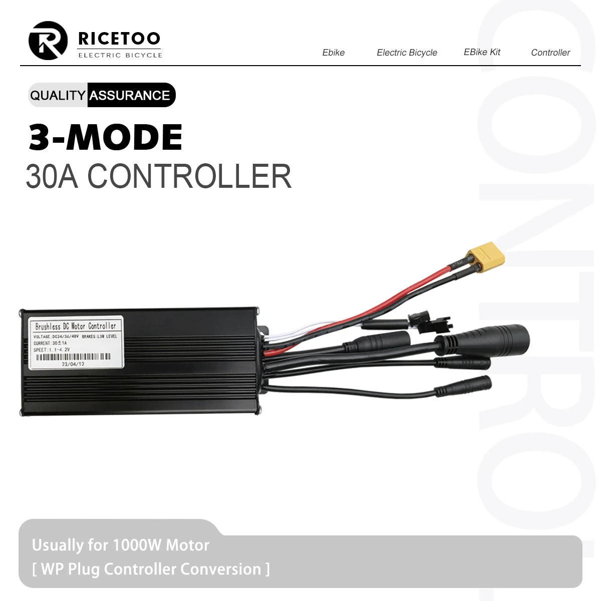 17A26A30A Ebike Brushless Motor Controller 350W/750W/1000W Sinewave Controller G51 LCD Display UART2 Protocol for Scooter E-Bike