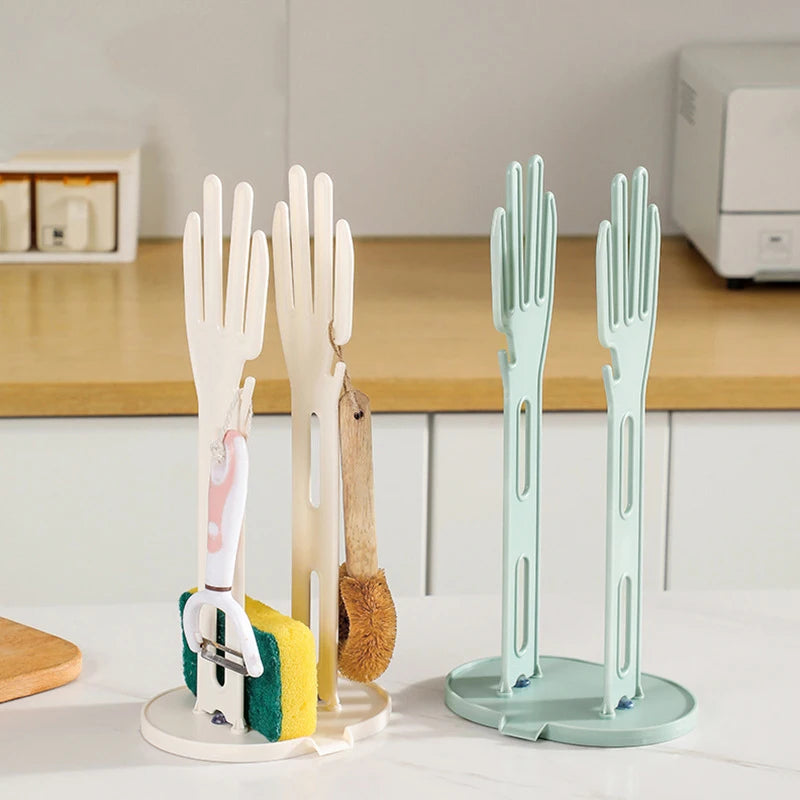 1PC Kitchen Glove Stand Holder Rubber Glover Dryer Rack Towel Holder Drain Countertop Storage Rack Kitchen Sink Accessories Tool