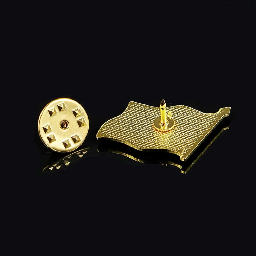 Iran Islamic Shia Persian Empire Allah Akbar Iran Gold Plated Collectible Flag Lapel Pins