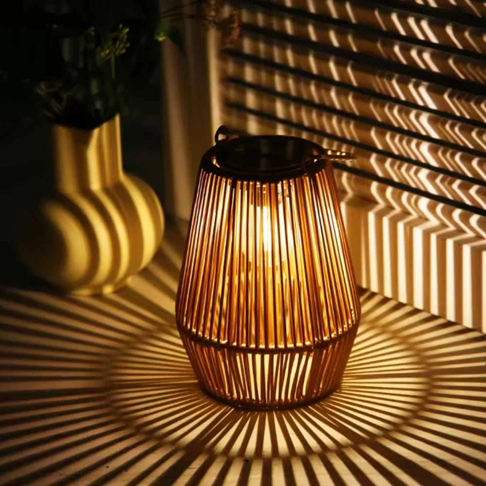Outdoor Solar Lights Handwoven Solar Tungsten Filament Lanterns Designed For Garden Courtyard Villa Landscape Lighting