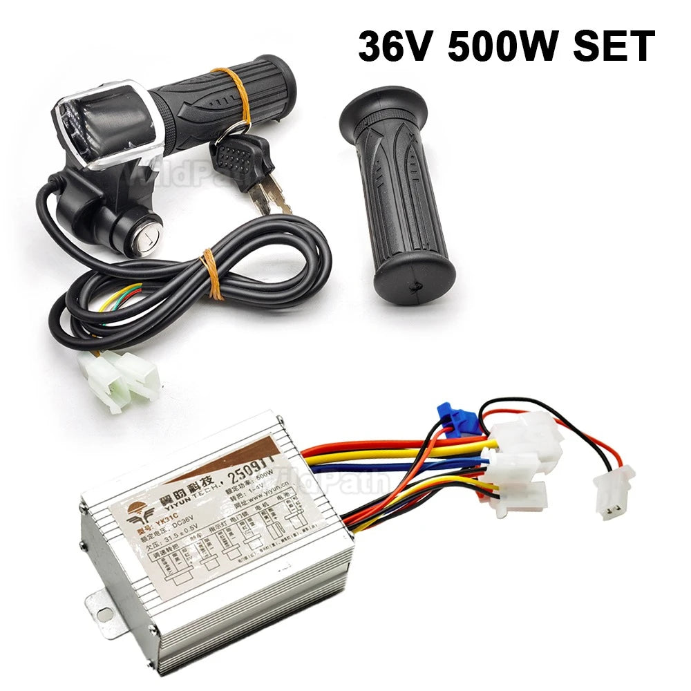 24V 36V 48V 250W 350W 500W 1000W Electric Bike Accessories Motor Brushed Controller Throttle Twist Grip with Reflective Stickers