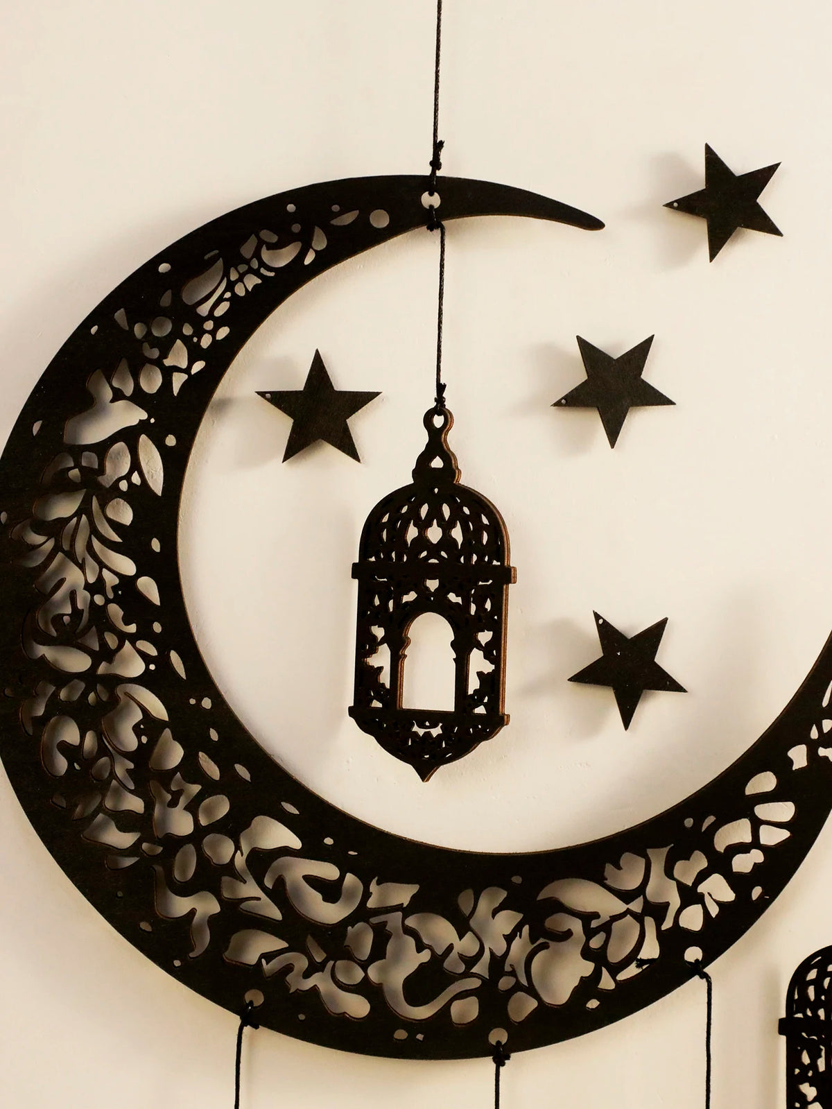 Hohle Mond- und Sternlaterne aus Holz – DIY-Ramadan-Hängedekoration, islamische Eid Mubarak-Festivaldekorationen, Ornament islamische Geschenke