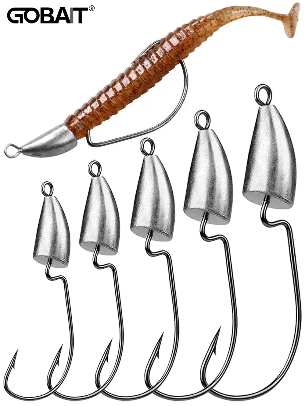 10PCS Metal Jig Head Worm Hook 3.5g 7g 10g 20g Weight Crank Fishhooks Gear Sinker Pesca for Lure Texas Rig Fishing Tackle Kit
