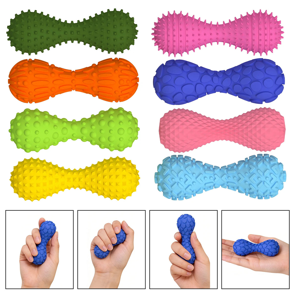 Fidget Texture Sensory Stone Fingertip Massage Dumbbells Stress Relief Gyroscope Muscle Training Desk Toy for Adults Office Gift