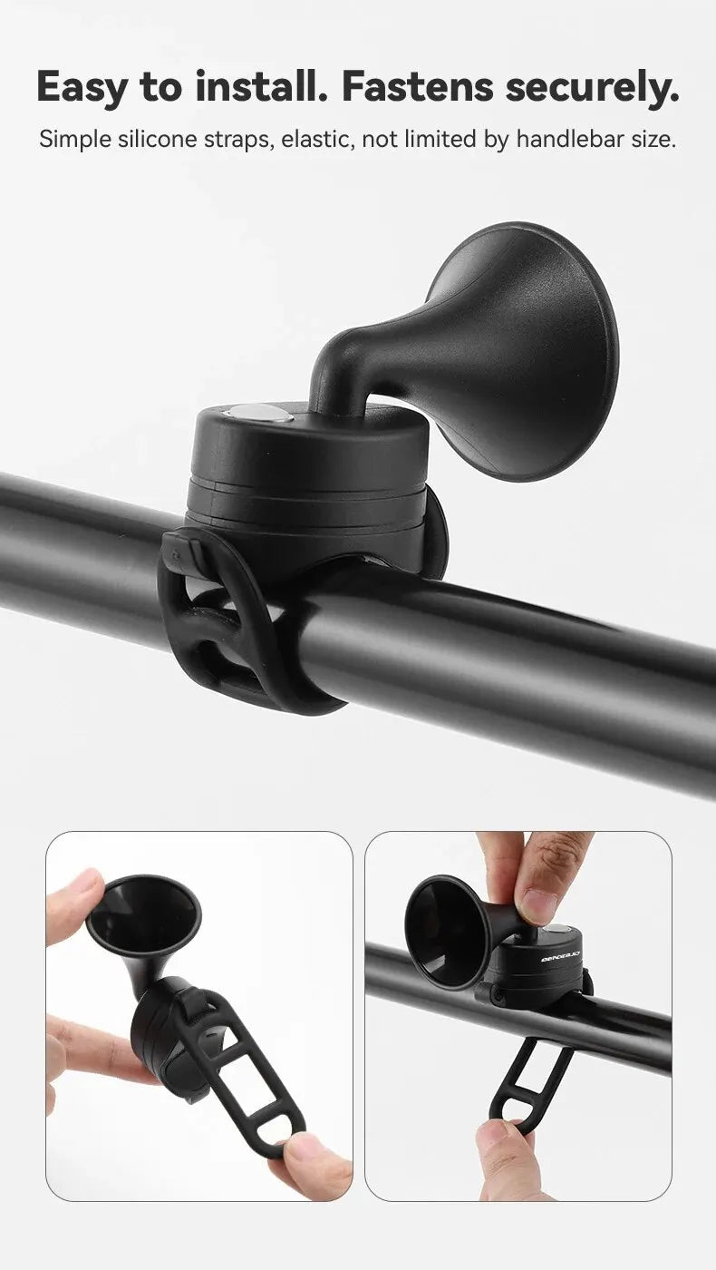 Bicycle Electronic Horn E-Bike Horn 120dB Loud Warning Sound USB Rechargeable IPX4 Waterproof Scooter Road Mountain Bike Bell
