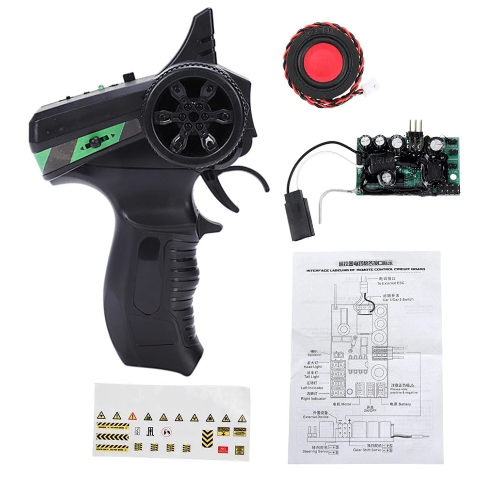 ABZDD Soundsystem Sender Empfängerplatine Horn Upgrade Zubehör für WPL D12 C24 B24 B36 MN D90 RC LKW Autoteile,B