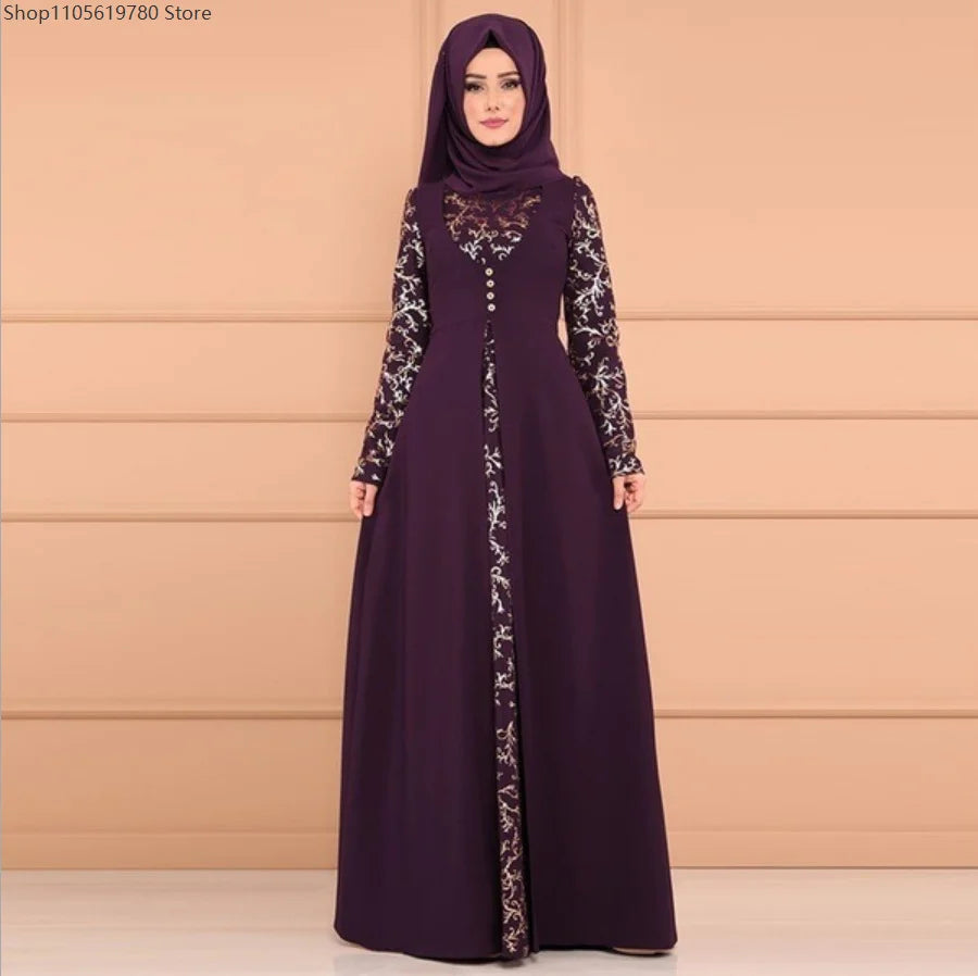 Muslim Abaya Turkey Islamic Arabic Hijab Dress Caftan Dubai Kaftan Moroccan Robe muslim Dress  islamic wear for women Plus size