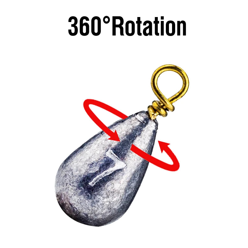 22Pcs Lead Fishing Sinker 3.5g/5g/7g/10g/14g Weight Sinker Boxed Bell Drop With Brass Swivels Fishing Gear Lead Sinker