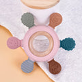 1PC Silicone Teether Baby Ring Shape Wooden Teether Ring Kid Gift BPA Free Silicone Children Goods Kid Teething Toy