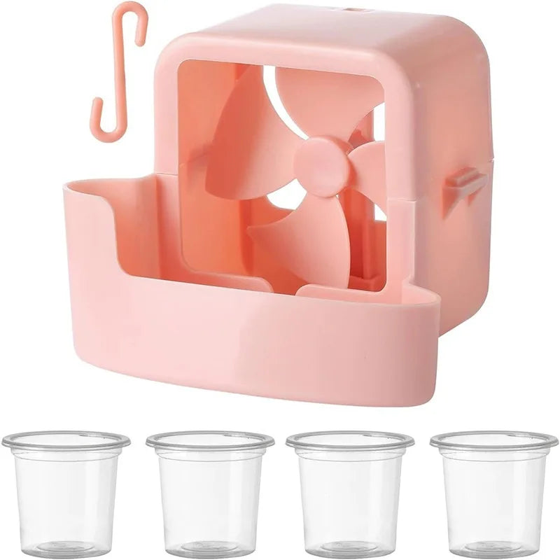 Electric Fan Cooling Storage Box Hanging Fan Cooling Tool With 4 Cup Household Cooling Box Fan Cooler Refrigeration Accessories