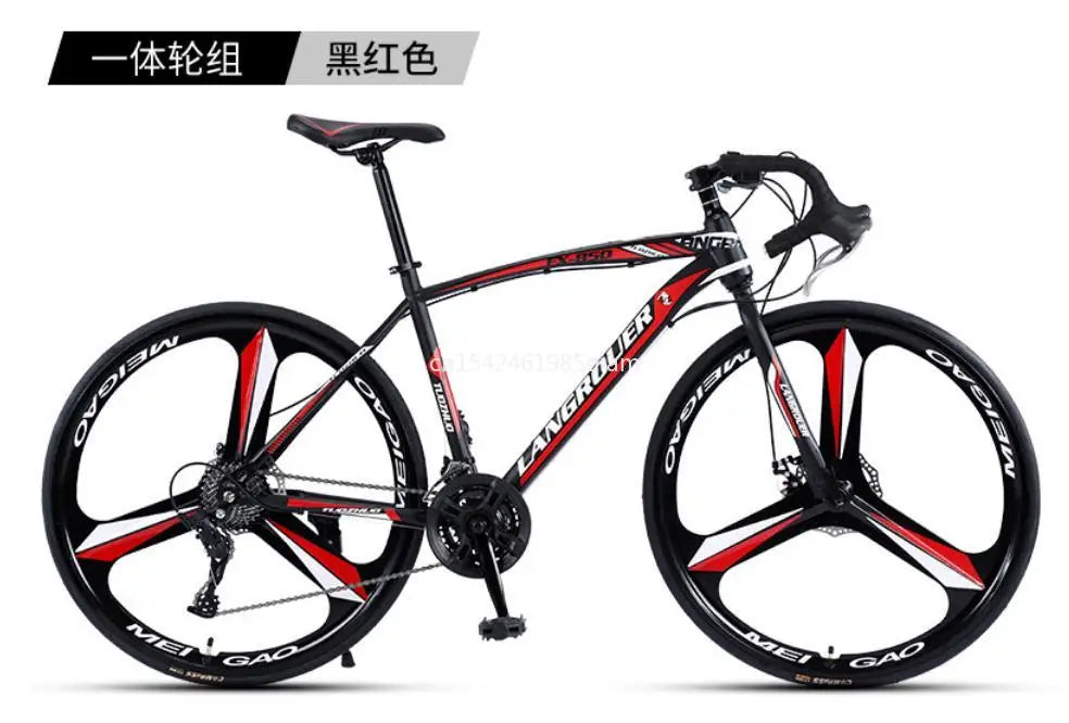 2027Curved handle Road Bike 700C Variable Speed Mountain Bike Student Adult BICYCLE Double Disc Brake Bike Rennrad Carbon